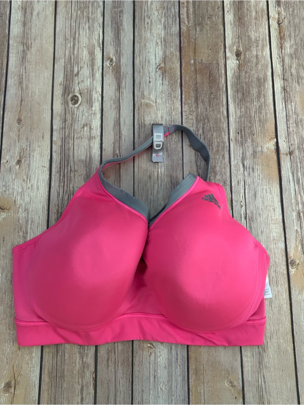 adidas Pink Sports Bra with Gray Trim | Size 38DD